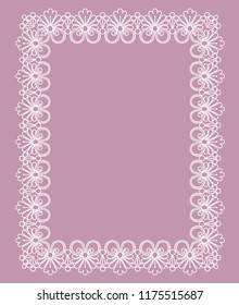 lace frame on a pink background with space for text