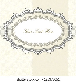 Lace frame on textured background