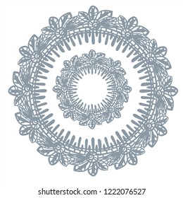 lace frame vector decorative design element background hand drawn circle