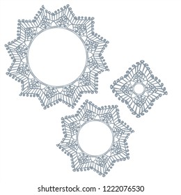 lace frame vector decorative design element background hand drawn circle