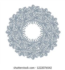 lace frame vector decorative design element background hand drawn circle
