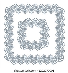 lace frame vector decorative design element background hand drawn square