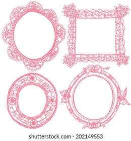lace frames and antique picture frames.