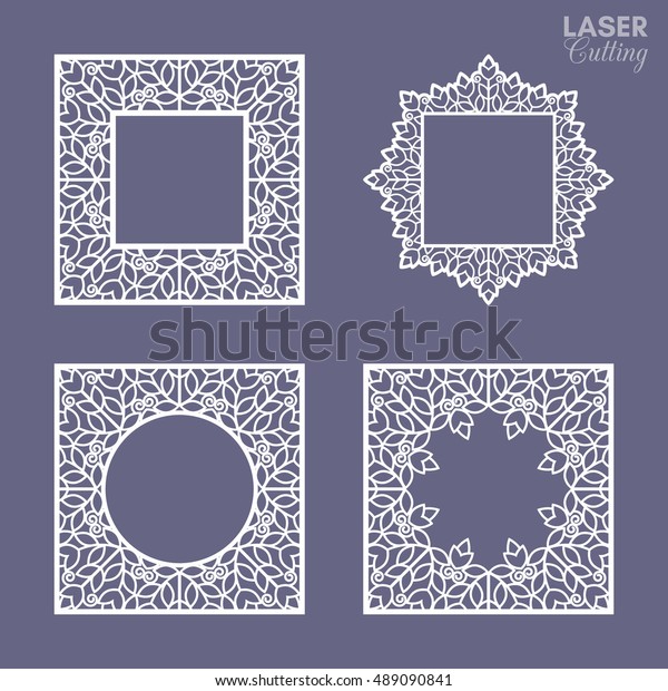 Lace\
frames collection. Abstract frames with swirls, vector ornament,\
vintage frames. May be used for laser cutting.\
