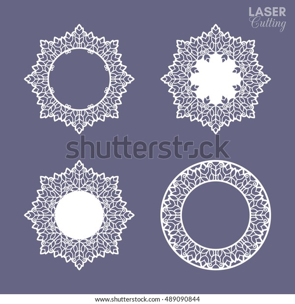 Lace frames collection. Abstract frames with\
swirls, vector ornament, vintage frames. May be used for laser\
cutting. Laser cut vector frame. Photo frame for paper cutting.\
Wedding card element.