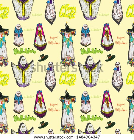 Lace ghosts for Halloween wallpaper.