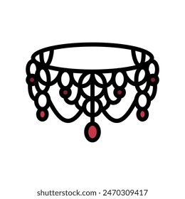 lace goth subculture color icon vector. lace goth subculture sign. isolated symbol illustration