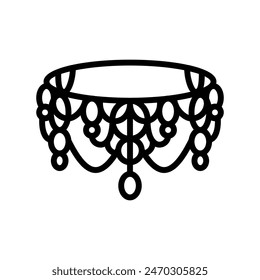 lace goth subculture line icon vector. lace goth subculture sign. isolated contour symbol black illustration