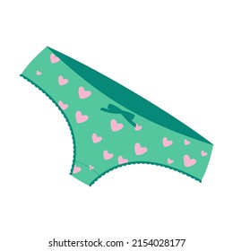 Lace green with a pattern. Vector illustration of womens underwear. Cartoon bra bikini, panty, knickers, string isolated on white