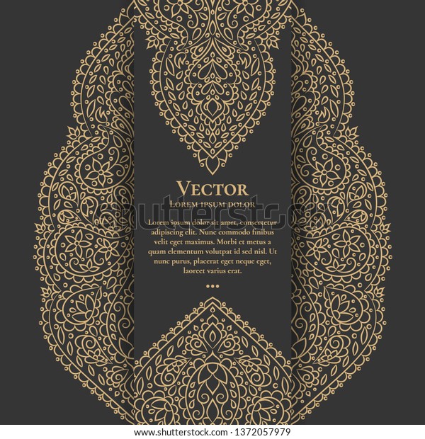 Lace greeting card design with a black background.\
Luxury vector ornament template. Mandala. Great for invitation,\
flyer, menu, brochure, wallpaper, decoration, or any desired\
idea.
