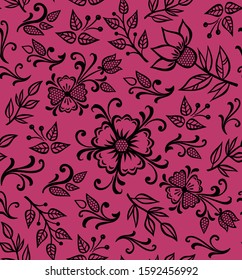 Lace guipure seamless pattern with decorative flowers. For dresses, skirts , t-shirt, wallpaper and other design.