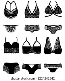 Similar Images, Stock Photos & Vectors of Collection of lingerie. Bra ...