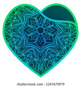 Lace Heart With Flower. Luxury Design For Invitations, Cards. Vector Illustration