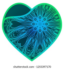 Lace Heart With Flower. Luxury Design For Invitations, Cards. Vector Illustration