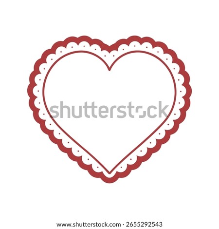 Lace Heart Frame with Empty Center on White