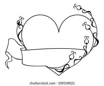 Lace heart silhouette with label