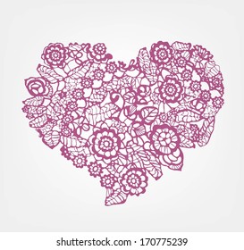 lace heart. valentine greeting card