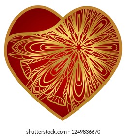 Lace Heart For Valentines Day Ornamental Design. For Plotter Cutting Or Printing, Wood, Metal. Vector Illustration.