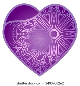 Lace Heart For Valentines Day Ornamental Design. For Plotter Cutting Or Printing, Wood, Metal. Vector Illustration