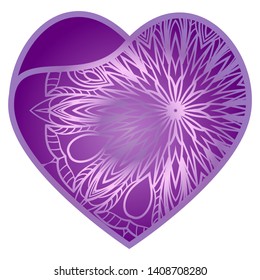 Lace Heart For Valentines Day Ornamental Design. For Plotter Cutting Or Printing, Wood, Metal. Vector Illustration