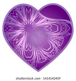 Lace Heart For Valentines Day Ornamental Design. For Plotter Cutting Or Printing, Wood, Metal. Vector Illustration