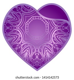 Lace Heart For Valentines Day Ornamental Design. For Plotter Cutting Or Printing, Wood, Metal. Vector Illustration
