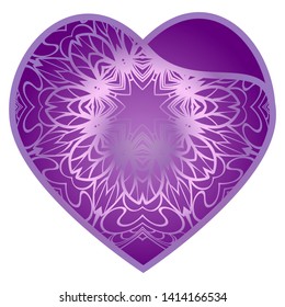 Lace Heart For Valentines Day Ornamental Design. For Plotter Cutting Or Printing, Wood, Metal. Vector Illustration