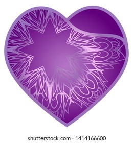 Lace Heart For Valentines Day Ornamental Design. For Plotter Cutting Or Printing, Wood, Metal. Vector Illustration