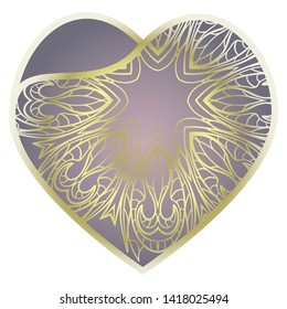 Lace Heart For Valentines Day Ornamental Design. For Plotter Cutting Or Printing, Wood, Metal. Vector Illustration
