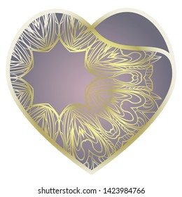 Lace Heart For Valentines Day Ornamental Design. For Plotter Cutting Or Printing, Wood, Metal. Vector Illustration