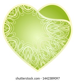 Lace Heart For Valentines Day Ornamental Design. For Plotter Cutting Or Printing, Wood, Metal. Vector Illustration