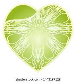 Lace Heart For Valentines Day Ornamental Design. For Plotter Cutting Or Printing, Wood, Metal. Vector Illustration