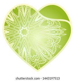 Lace Heart For Valentines Day Ornamental Design. For Plotter Cutting Or Printing, Wood, Metal. Vector Illustration