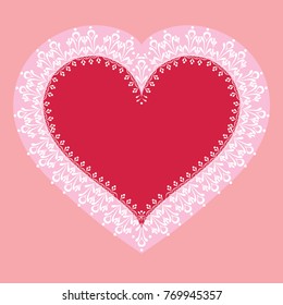 Lace heart. Vector illustration.