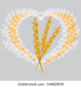 lace heart with wheat