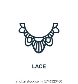 Lace icon. Simple illustration from sewing equipment collection. Creative Lace icon for web design, templates, infographics and more