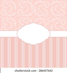 Lace Invitation card with abstract floral background. 