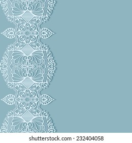 Lace invitation card design, beautiful luxury postcard, ornate page cover, vector abstract background