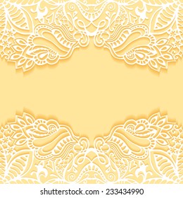 Lace invitation card design, beautiful luxury postcard, ornate page cover, vector abstract background