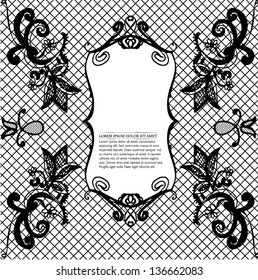lace invitation template - vector illustration