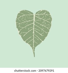 Lace leaf with heart shape isolated