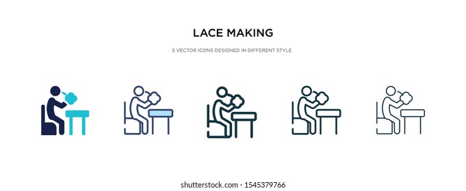 lace making icon in different style vector illustration. two colored and black lace making vector icons designed in filled, outline, line and stroke style can be used for web, mobile, ui
