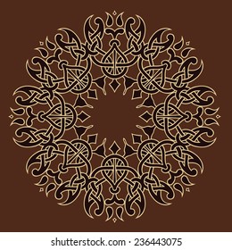 Lace mandala. Indian style ornament. Vintage illustration