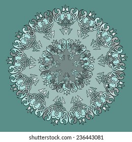 Lace mandala. Indian style ornament. Vintage illustration