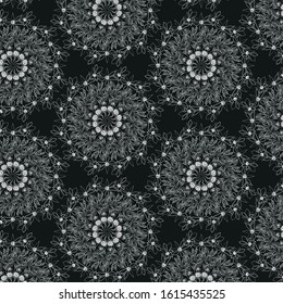 lace mandala with pomegranates patterns on a transparent background