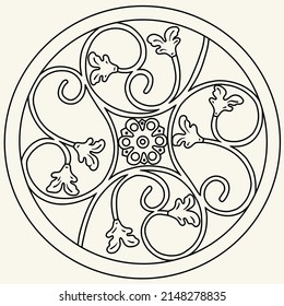 Lace mandala, round openwork pattern, ornament, decorative design element