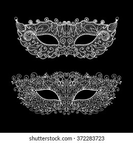 Lace mask mardi gras. Henna Paisley Mehndi Doodles. Abstract Floral zentangle