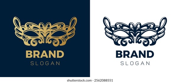 Lace mask. This stylish logo is ideal for a variety of brands, conveying both mystery and elegance. Vector illustration.