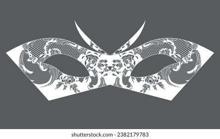 lace masquerade mask, vector illustration