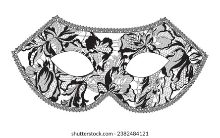 lace masquerade mask, vector illustration